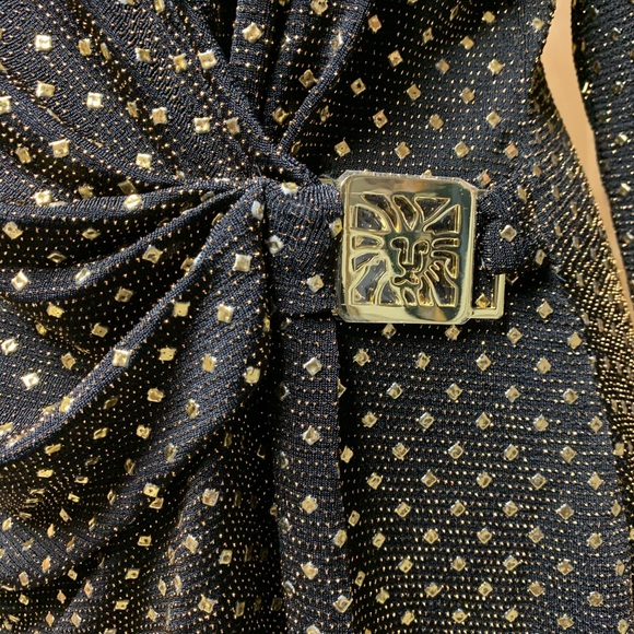 Anne Klein Gold studded Faux Wrap dress - Picture 2 of 6